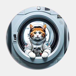 Washing Machine Catspaceship Pin