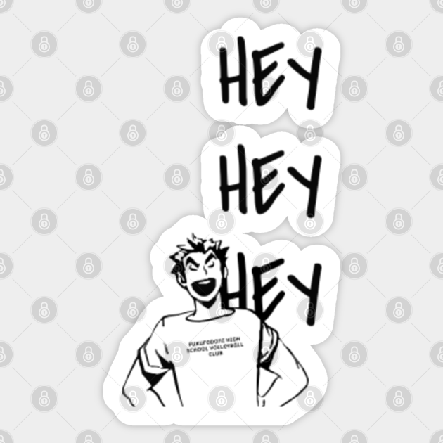 Haikyuu Bokuto Hey Hey Hey Fukurodani High School Volleyball Team Bokuto Kotarou Fukurodani Haikyuu Sticker Teepublic Comix | bokuto koutaro & keiji akaashi | bokuaka | haikyuu. haikyuu bokuto hey hey hey fukurodani high school volleyball team