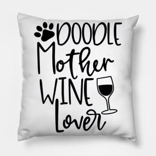 Doodle Mom Wine T Shirt Women Dog Golden Doodle Graphic Pillow