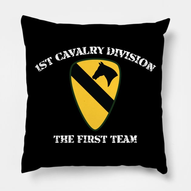 Veteran First Cavalry Division - the First Team Pillow by JLDesigns