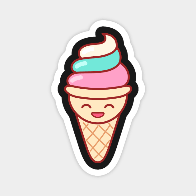 Whip Ice Cream Emoji Minimal Magnet by lightsonfire