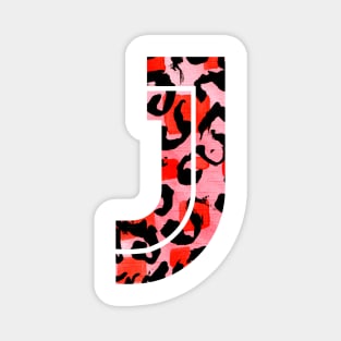 Abstract Letter J Watercolour Leopard Print Alphabet Magnet