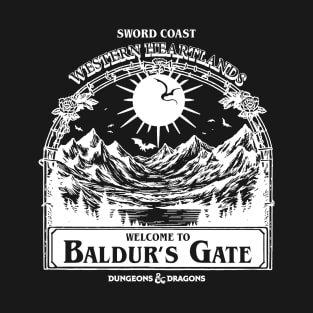 Welcome to Baldur's gate Black and White V2 T-Shirt