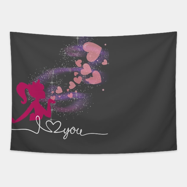 Barbie I Love You Tapestry by Kenartideas