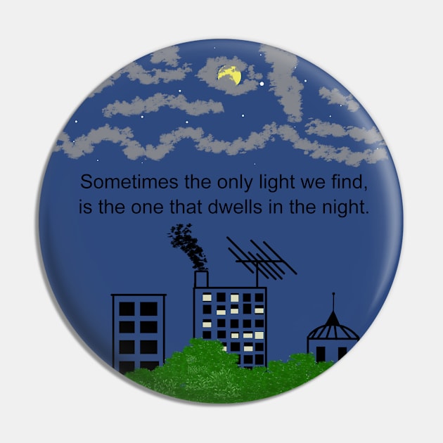 City Night Scape Pin by CrescentfangCreations