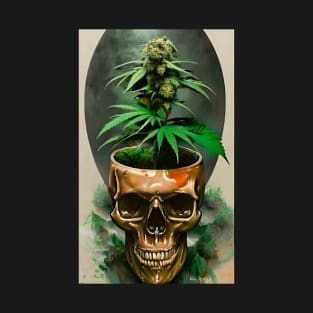 Skull head - cannabis pot T-Shirt