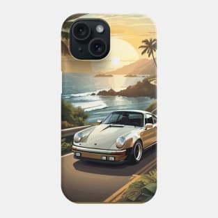 German Classic Car Sea Side Poster Phone Case