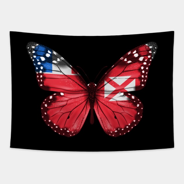 Wallis and Futunan Flag  Butterfly - Gift for Wallis and Futunan From Wallis and Futuna Tapestry by Country Flags