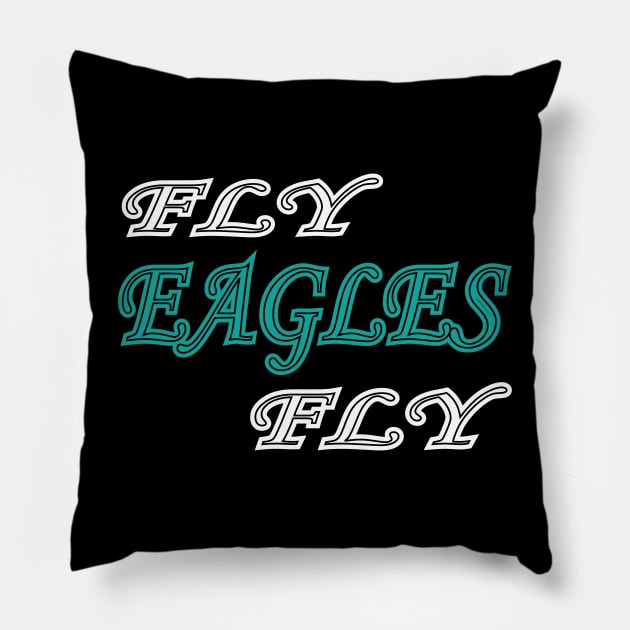 Retro Fly Eagles Fly philly Philadelphia Football Pillow by MARBBELT