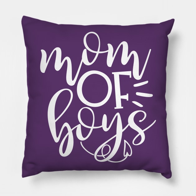 Mom of boys Pillow by Coral Graphics