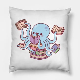 Cute Octopus Busy Reading Books Pillow