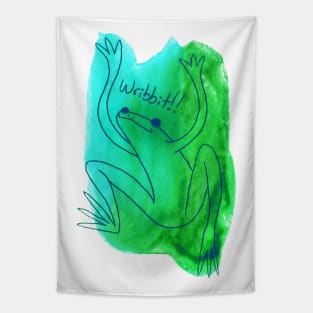 Wribbit Frog Watercolor Tapestry