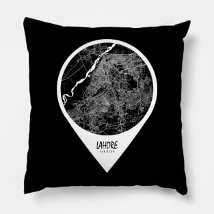 Lahore, Pakistan City Map - Travel Pin Pillow