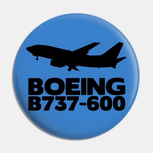 Boeing B737-600 Silhouette Print (Black) Pin