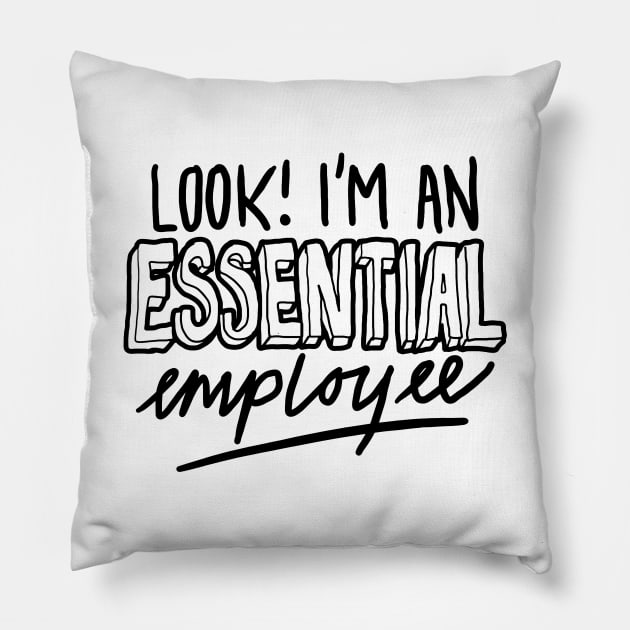 Funny Essential Employee Meme Pillow by sketchnkustom