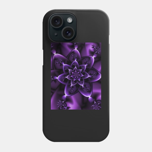 Purple Fractal Rose Phone Case by pinkal