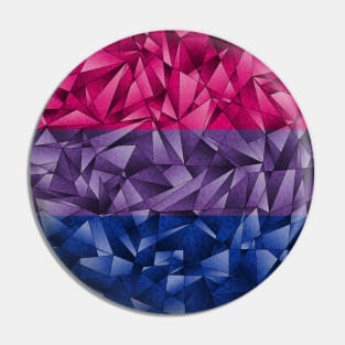 Abstract Fractal Triangles Bisexual Pride Flag Pattern Pin