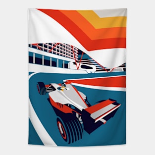 Formula Race Car in Yas Marina Tapestry