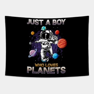 Just A Boy Who Loves Planets I Science Chemistry Tapestry