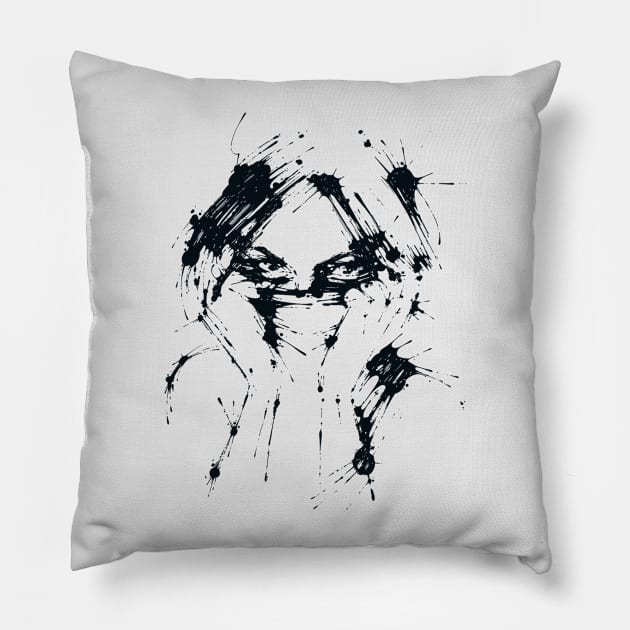 Splaaash Series - Femme Fatale Ink Pillow by Dagui