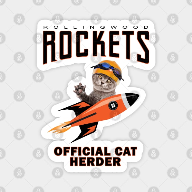 Rockets Swim Team Cat Herder Magnet by robotface