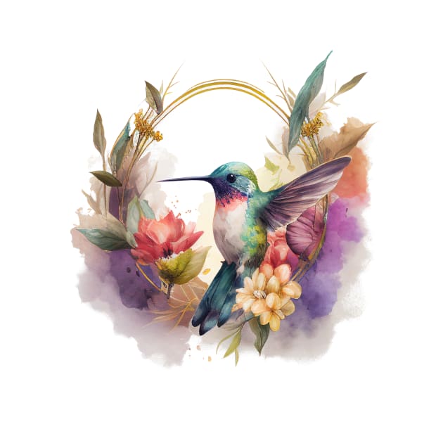 Hummingbird Floral by Mixtgifts