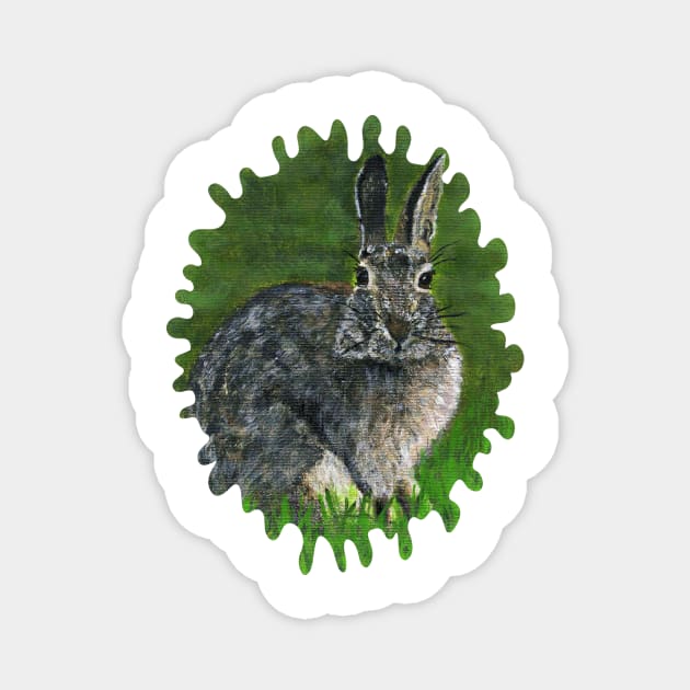 Wild Cottontail Bunny Magnet by YollieBeeArt