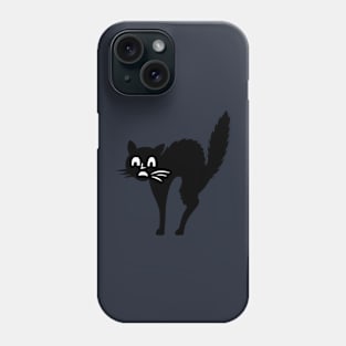 Black Cat holding on Funny Striped Cat emoji  - Classic Vintage Summer Phone Case