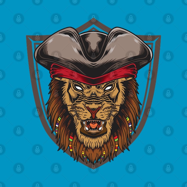 Lion Pirate Head by Mako Design 