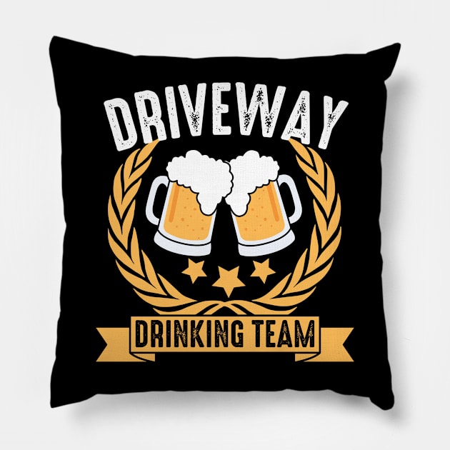 unny Driveway Beer Drinking Team Pillow by JB.Collection