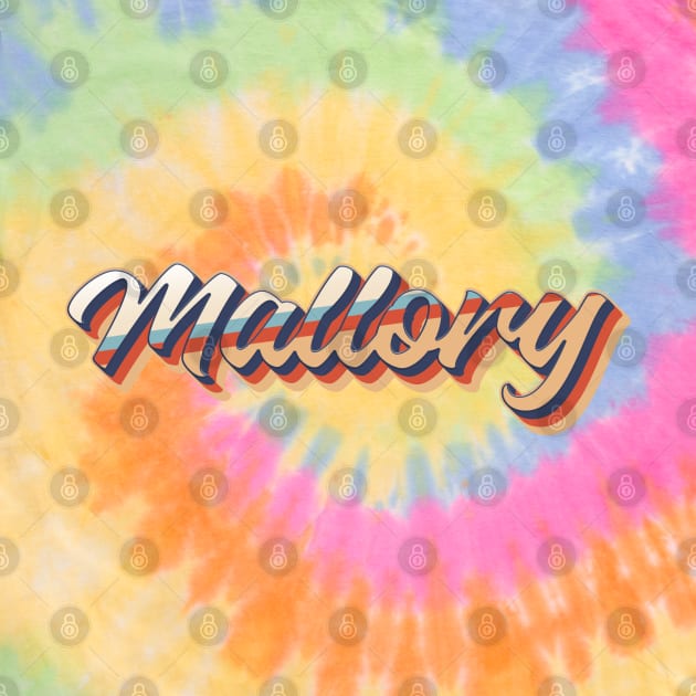 Mallory name - cool 70s retro font surf style design by KedaiComel