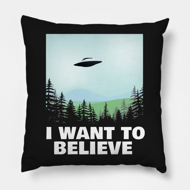 I Want To Believe X-Files Poster Fan Art Pillow by NerdShizzle