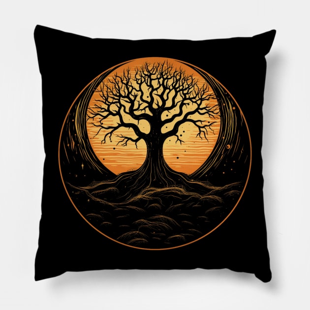 Spooky Halloween - Haunted Forest Shirt - Eerie Art Clothing - "The Cursed Tree" Pillow by The Dream Team
