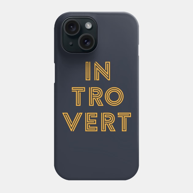 Introvert - Yellow Print Phone Case by Teeworthy Designs