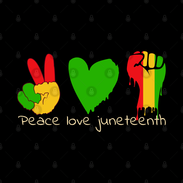 peace love Juneteenth 2024 colorful melting design by NIKA13