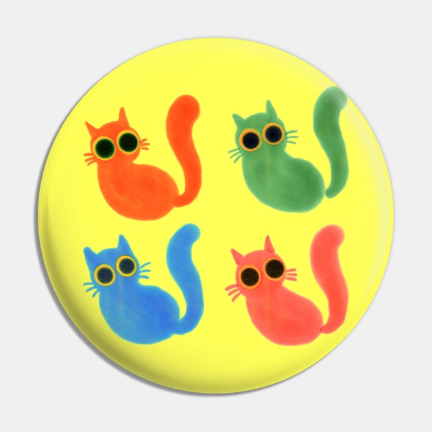 These Four Cats Stare At Everything Pin by le_onionboi