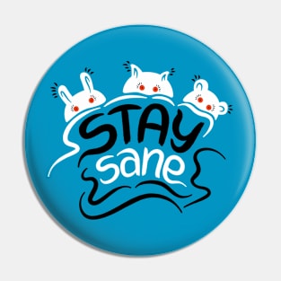 Stay Sane Motivational Lettering For Nervous People Pin