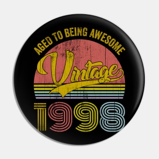 Classic 22nd birthday for men women Vintage Rainbow 1998 Pin
