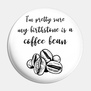 Coffee Bean Birthstone Pin