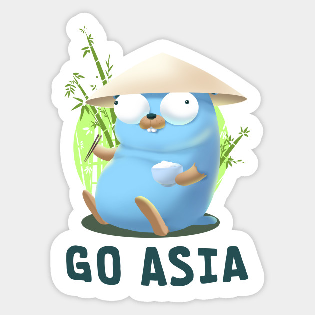Gopher Golang Go Asia Golang Sticker Teepublic