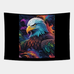 Multi Coloured Bald Eagle Hunting Tapestry