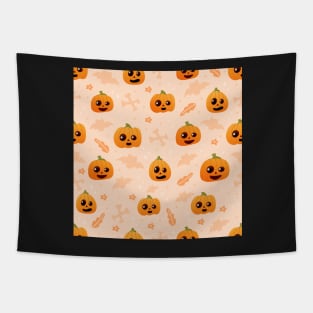 Cute pumpkin face pattern Tapestry