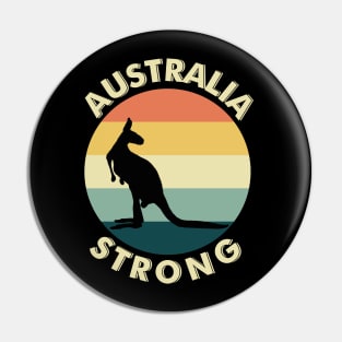 Australia Strong Kangaroo Retro Graphic Pin