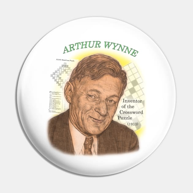 Arthur Wynne, Inventor of the Crossword Puzzle Pin by eedeeo