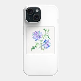 Blue Watercolor Flower Phone Case