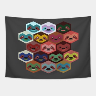 colorful sloth Tapestry