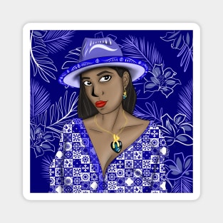 the caribbean muse in talavera pattern fashionable style Magnet