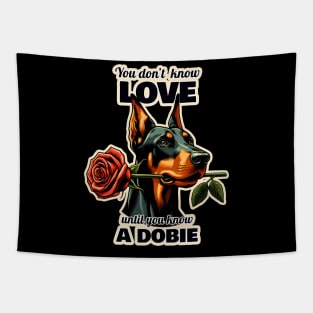 Doberman Valentine's day Tapestry