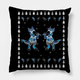 Protogen Christmas Blue Head and Tree furry fursuit pattern Pillow