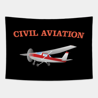 Civil Single-engined High Wing Airplane Tapestry